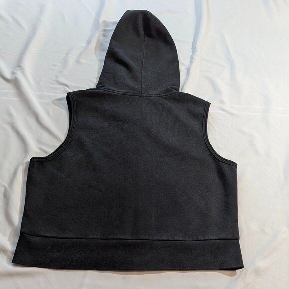 Hippie Rose Size *Large (Runs Small) Black Sleeveless Zippered Hoodie - Picture 7 of 10